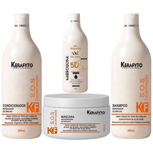 Progressiva Marroquina 5D Valyente 300ml + Kit SOS Cauterização