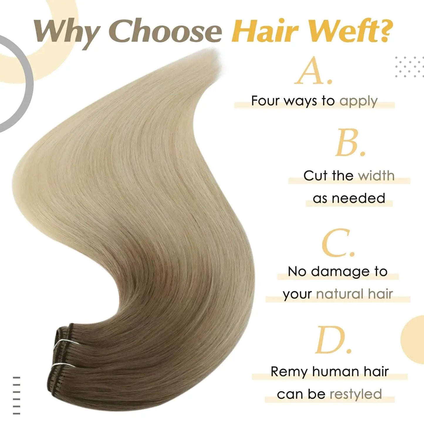 Extensões de Cabelo Humano Liso