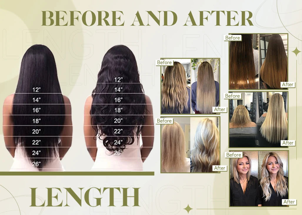 Extensões de Cabelo Humano Liso