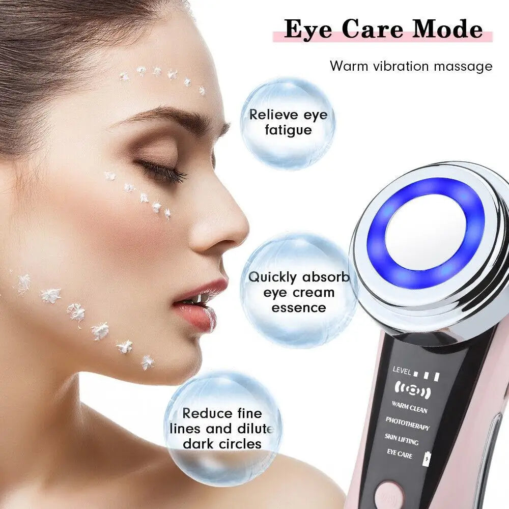 Massageador Facial 4 em 1 - Dispositivo de radiofrequência elétrico.