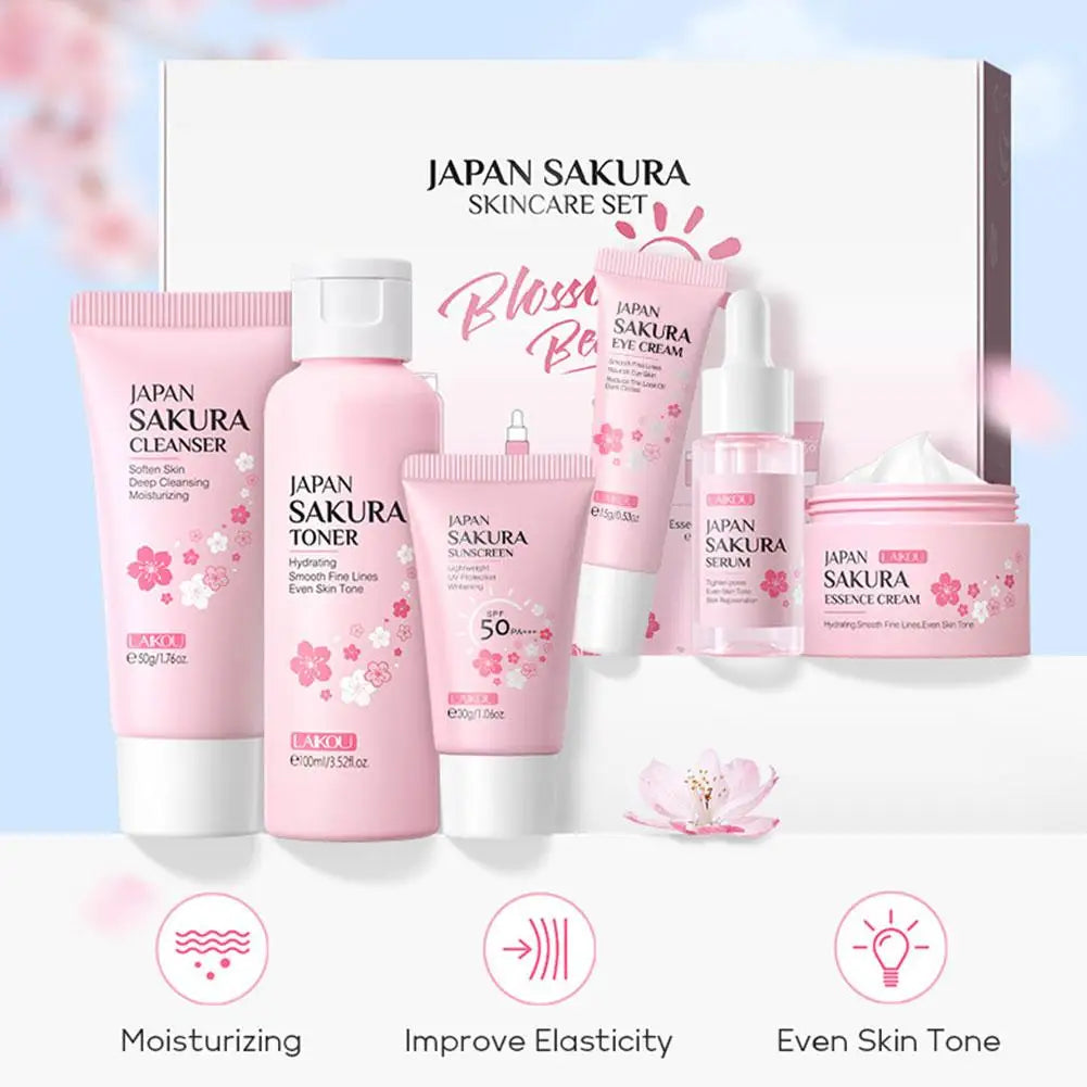 Kit Facial Sakura com 6 Peças – Cuidados Completos para a Pele