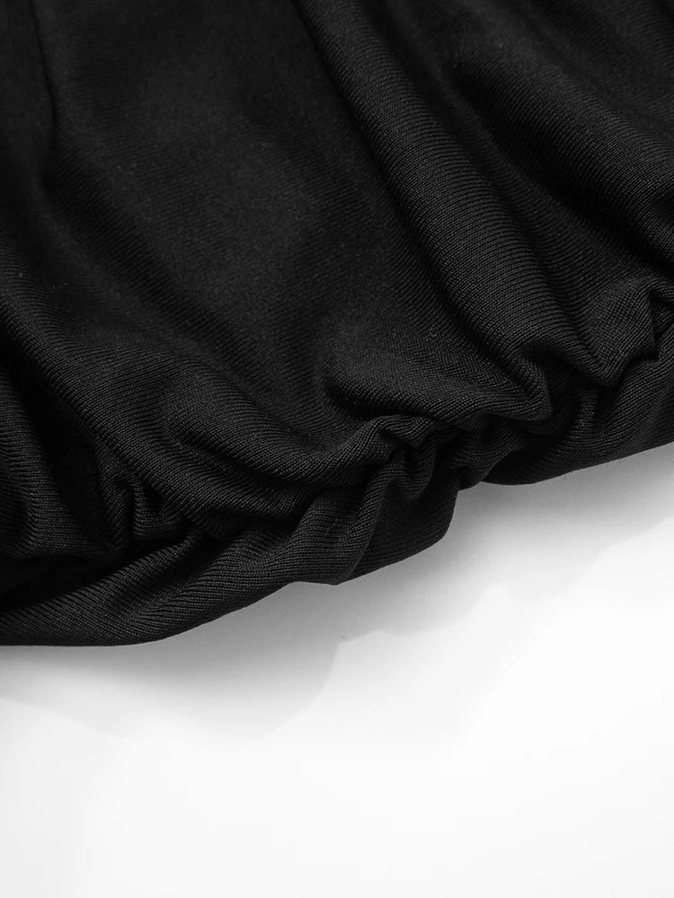 Macacão feminino sexy com alça única, estilo meia-noite.