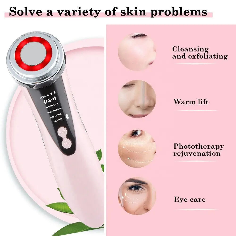 Massageador Facial 4 em 1 - Dispositivo de radiofrequência elétrico.