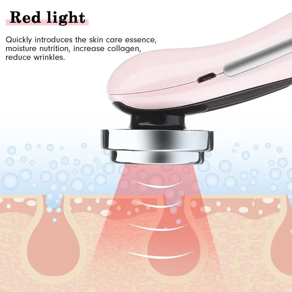 Massageador Facial 4 em 1 - Dispositivo de radiofrequência elétrico.