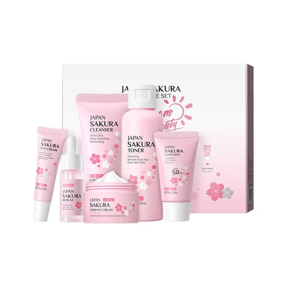 Kit Facial Sakura com 6 Peças – Cuidados Completos para a Pele