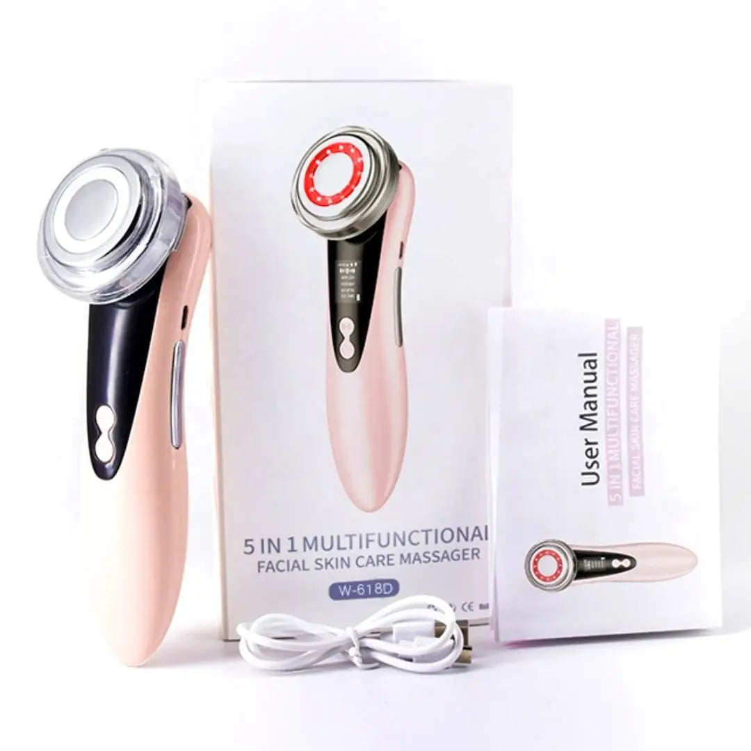 Massageador Facial 4 em 1 - Dispositivo de radiofrequência elétrico.
