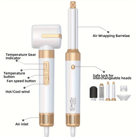 Tinsol 7 em 1 Escova Secadora Íônica com Difusor e Modelador