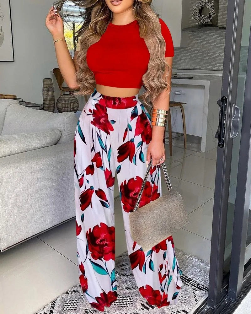 Conjunto Feminino 2 Peças – Top Curto Sexy + Calça com Cintura Corset | Estilo Elegante e Justo para o Verão