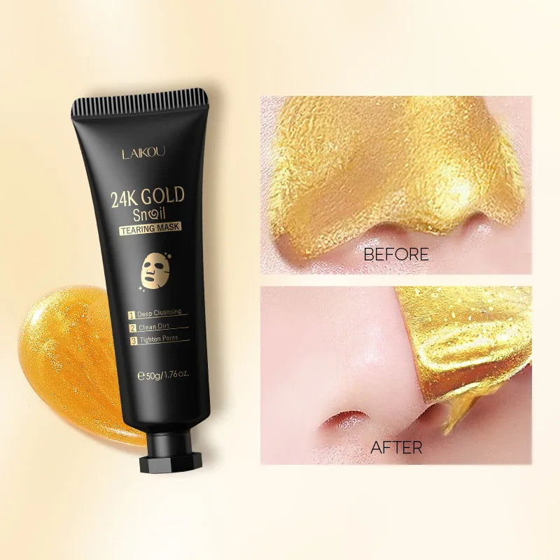 Máscara Facial de Ouro 24K LAIKOU com Sakura