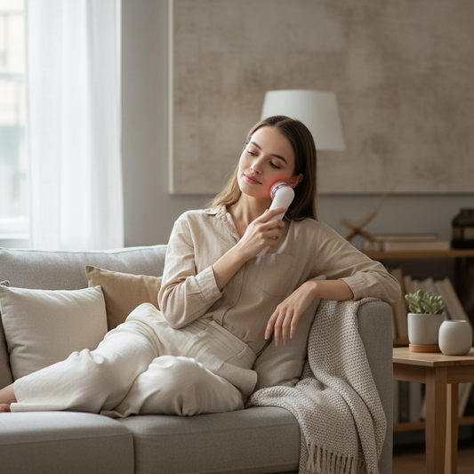 Massageador Facial 4 em 1 - Dispositivo de radiofrequência elétrico.