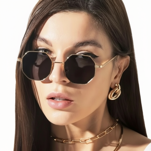 Óculos de Sol Hexagonal Unissex UV400 – Estilo e Proteção