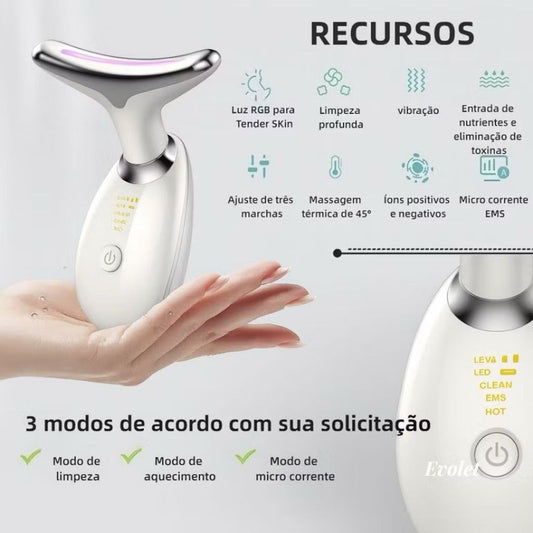 Massageador Facial LED Portátil Anti-Rugas Skin Care