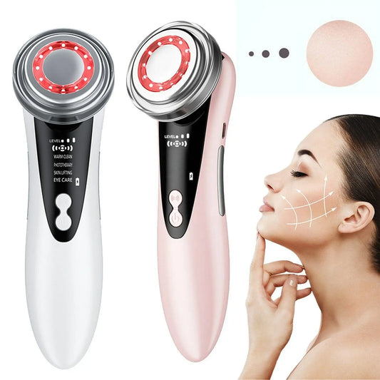 Massageador Facial 4 em 1 - Dispositivo de radiofrequência elétrico.