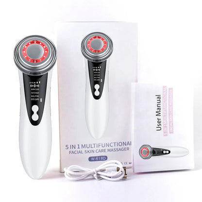 Massageador Facial 4 em 1 - Dispositivo de radiofrequência elétrico.