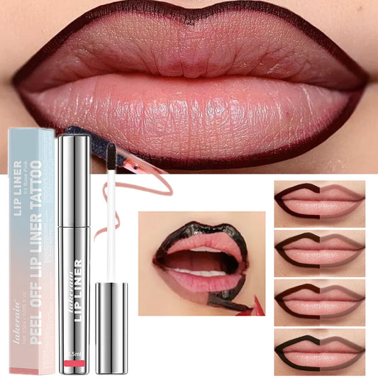 Tinta Labial Peel-Off Matte com Contorno Marrom – Longa Duração e à Prova d’Água