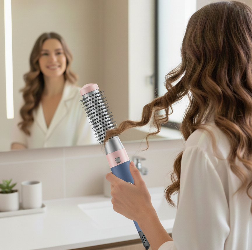 Escova Secadora 5 em 1 – Modela, Alisa e Seca em Minutos