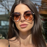 Óculos de Sol Redondo Unissex UV400 – Acetato e Metal Premium